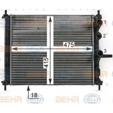 8MK 376 900-091 HELLA Радиатор, охлаждение двигателя