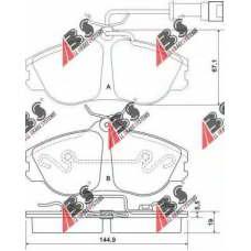 36856 OE ABS Комплект тормозных колодок, дисковый тормоз