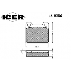 180386 ICER Комплект тормозных колодок, дисковый тормоз