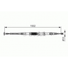 1 987 477 824 BOSCH Трос, стояночная тормозная система