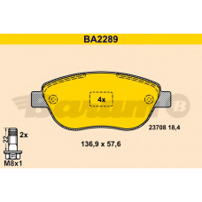 BA2289 BARUM Комплект тормозных колодок, дисковый тормоз