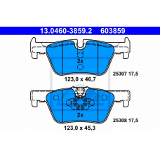 13.0460-3859.2 ATE Комплект тормозных колодок, дисковый тормоз