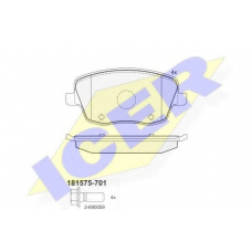 181575-701 ICER Комплект тормозных колодок, дисковый тормоз