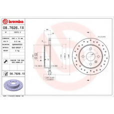 08.7626.1X BREMBO Тормозной диск