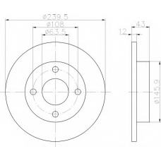 8DD 355 104-621 HELLA Тормозной диск