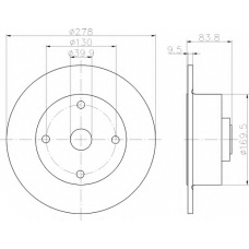 8DD 355 100-101 HELLA Тормозной диск