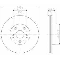 8DD 355 106-511 HELLA Тормозной диск