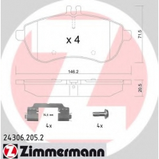 24306.205.2 ZIMMERMANN Комплект тормозных колодок, дисковый тормоз
