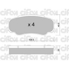 822-532-0 CIFAM Комплект тормозных колодок, дисковый тормоз