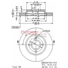 24439 E METZGER Тормозной диск