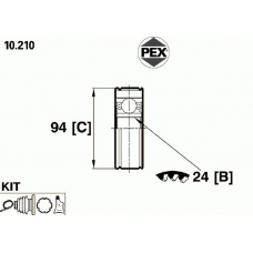 10.210 PEX Шарнир, приводной вал