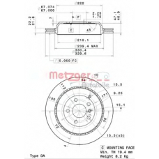 61031.10 METZGER Тормозной диск