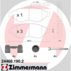 24468.190.2 ZIMMERMANN Комплект тормозных колодок, дисковый тормоз