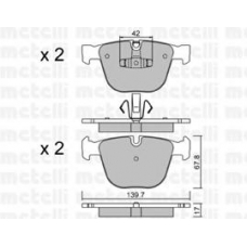 22-0773-6 METELLI Комплект тормозных колодок, дисковый тормоз