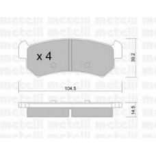 22-0511-0 METELLI Комплект тормозных колодок, дисковый тормоз