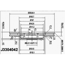 J3304042 NIPPARTS Тормозной диск