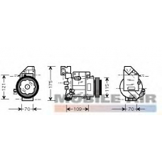 3000K075 VAN WEZEL Компрессор, кондиционер