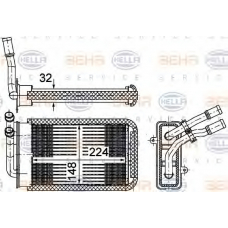 8FH 351 002-141 HELLA Теплообменник, отопление салона