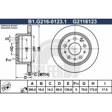 B1.G216-0123.1 GALFER Тормозной диск