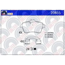 20855 GALFER Комплект тормозных колодок, дисковый тормоз
