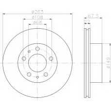 8DD 355 100-341 HELLA Тормозной диск