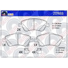20988 GALFER Комплект тормозных колодок, дисковый тормоз