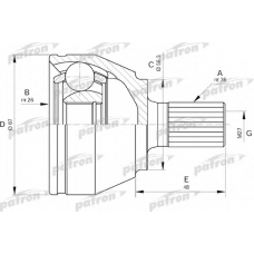 PCV1510 PATRON Шарнирный комплект, приводной вал