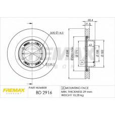 BD-2916 FREMAX Тормозной диск