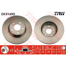 DF4149S TRW Тормозной диск
