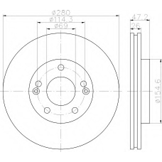 8DD 355 118-151 HELLA Тормозной диск