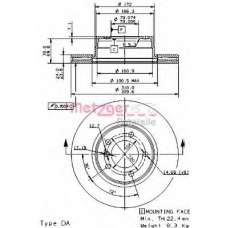 24888 E METZGER Тормозной диск