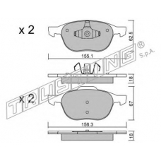 550.0 TRUSTING Комплект тормозных колодок, дисковый тормоз