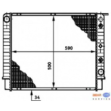 8MK 376 720-791 HELLA Радиатор, охлаждение двигателя