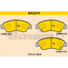 BA2274 BARUM Комплект тормозных колодок, дисковый тормоз