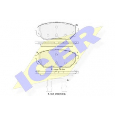 182044 ICER Комплект тормозных колодок, дисковый тормоз