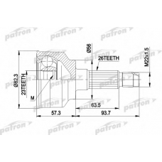 PCV1145 PATRON Шарнирный комплект, приводной вал