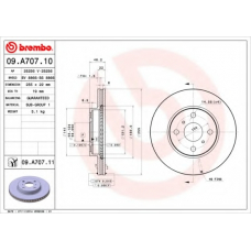 09.A707.11 BREMBO Тормозной диск