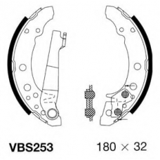 VBS253 MOTAQUIP Комплект тормозных колодок