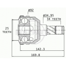 IJ-6033 InterParts Шарнирный комплект, приводной вал