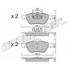 344.1 TRUSTING Комплект тормозных колодок, дисковый тормоз