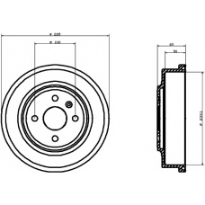 8DT 355 300-921 HELLA PAGID Тормозной барабан