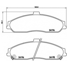 P 10 052 BREMBO Комплект тормозных колодок, дисковый тормоз