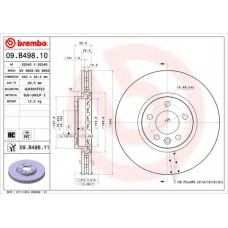 09.B498.10 BREMBO Тормозной диск