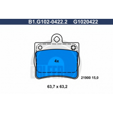 B1.G102-0422.2 GALFER Комплект тормозных колодок, дисковый тормоз