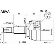 NS-29 ASVA Шарнирный комплект, приводной вал