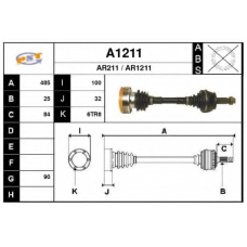 A1211 SNRA Приводной вал