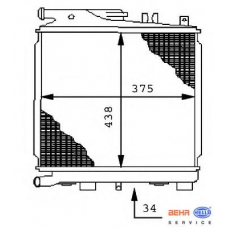 8MK 376 710-741 HELLA Радиатор, охлаждение двигателя