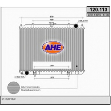 120.113 AHE Радиатор, охлаждение двигателя