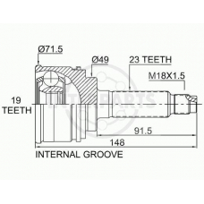 OJ-0702 InterParts Шарнирный комплект, приводной вал