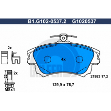 B1.G102-0537.2 GALFER Комплект тормозных колодок, дисковый тормоз